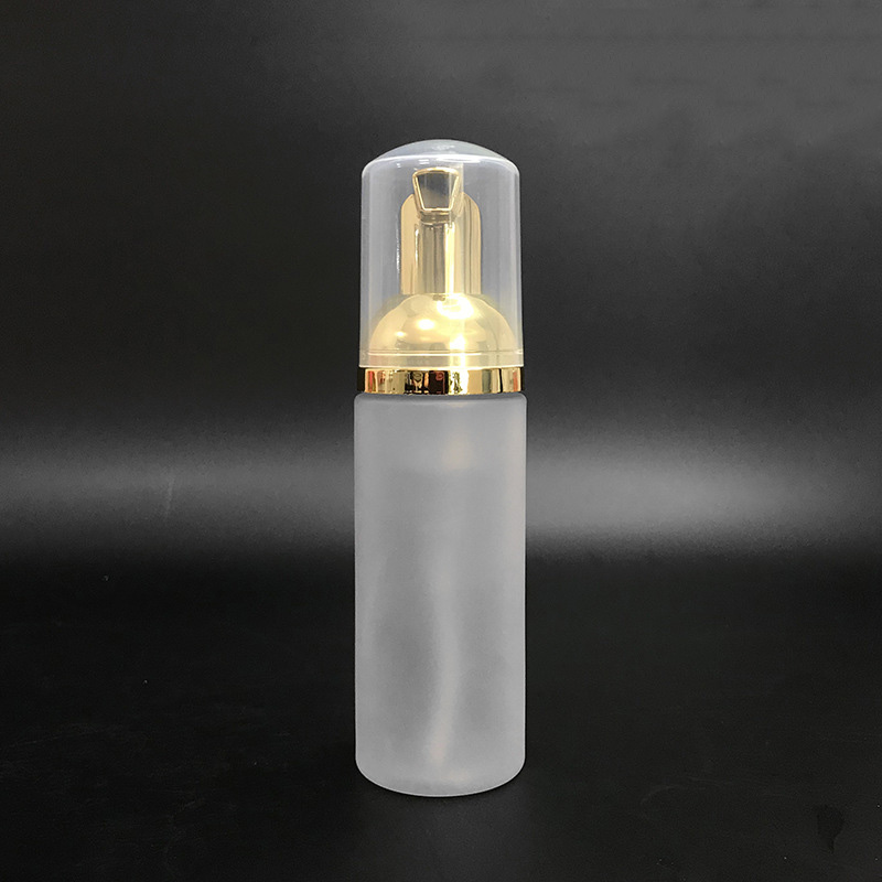 50ml Travel Foamer Bottles Frosted Plastic Foam Bottles with Gold/Silver Pump Hand Wash Soap Mousse Cream Dispenser Bubbling Bottle BPA Free
