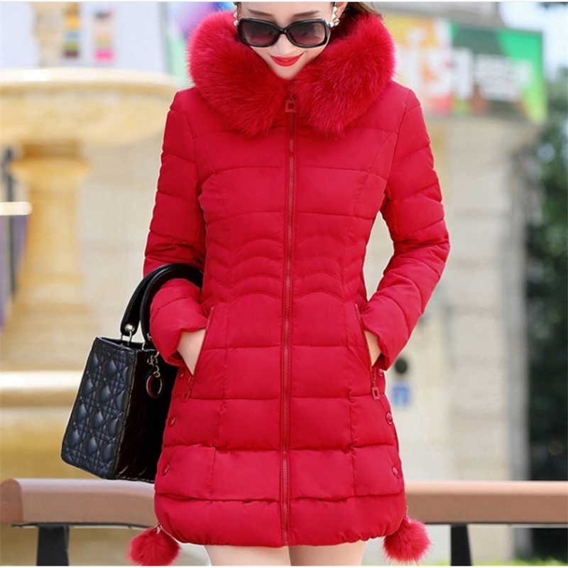 RICORIT Winter Jacket Women Fur Hooded Thicken Coat Woman Parka Jackets Female Cotton Padded Faux Fur Long Plus Size Outerwear 201019