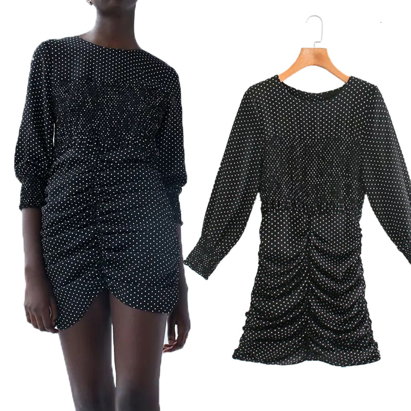2021 New Women Wrap Dress Ruched Elegant Woman Polka Dot Round Neck Black Mini Gathered Hem Zip Ladies Dresses Suj6
2021 New Women Wrap Dress Ruched Elegant Woman Polka Dot Round Neck Black Mini Gathered Hem Zip Ladies Dresses Suj6