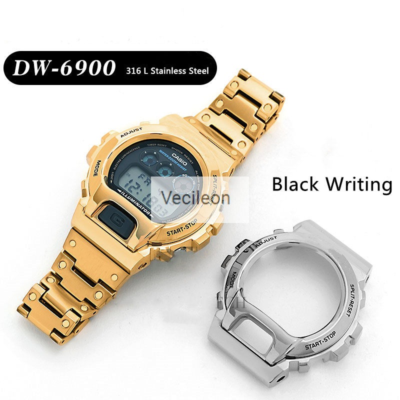 Watchbands And Bezel For DW-6900 Series 316L Stainless Steel Metal Case Strap Modified Watch Accessories With Black Characters LJ201125, Black;brown
Watchbands And Bezel For DW-6900 Series 316L Stainless Steel Metal Case Strap Modified Watch Accessories With Black Characters LJ201125, Black;brown