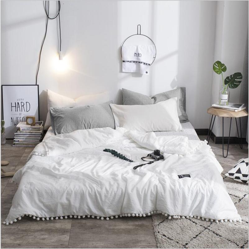 Comforters & Sets Summer Quilt Solid Color Air Condition Comforter With Little White Pompons Thin Throw Blanket Many Colours Bedding
Comforters & Sets Summer Quilt Solid Color Air Condition Comforter With Little White Pompons Thin Throw Blanket Many Colours Bedding