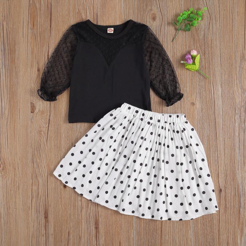 Princess Girls Two Pieces Set Fashion Toddler Kids Suit Long Sleeve Set Black Lace Top White Pokla Dot Skirt Outfits 6m-5years
Princess Girls Two Pieces Set Fashion Toddler Kids Suit Long Sleeve Set Black Lace Top White Pokla Dot Skirt Outfits 6m-5years