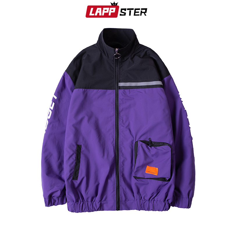 LAPPSTER Men Streetwear Reflective Jackets Windbreaker Mens Harajuku Patchwork Hip Hop Jackets Vintage Cargo Bomber Jackets 201218