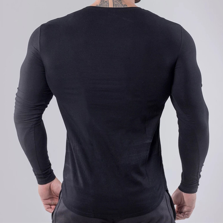 High collar Compression Shirts Men Bodybuilding Sportswear T-shirt Long Sleeve Top Gyms T Shirt Men Fitness Tight Rashgard 201202