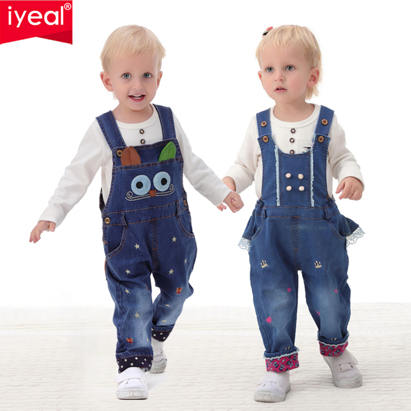 IYEAL Baby & Little Boys/Girls Stone Washed Soft Denim Overalls Toddler Jeans Jumpsuit Autumn Kids Clothes Baby Pants Rompers Y1221