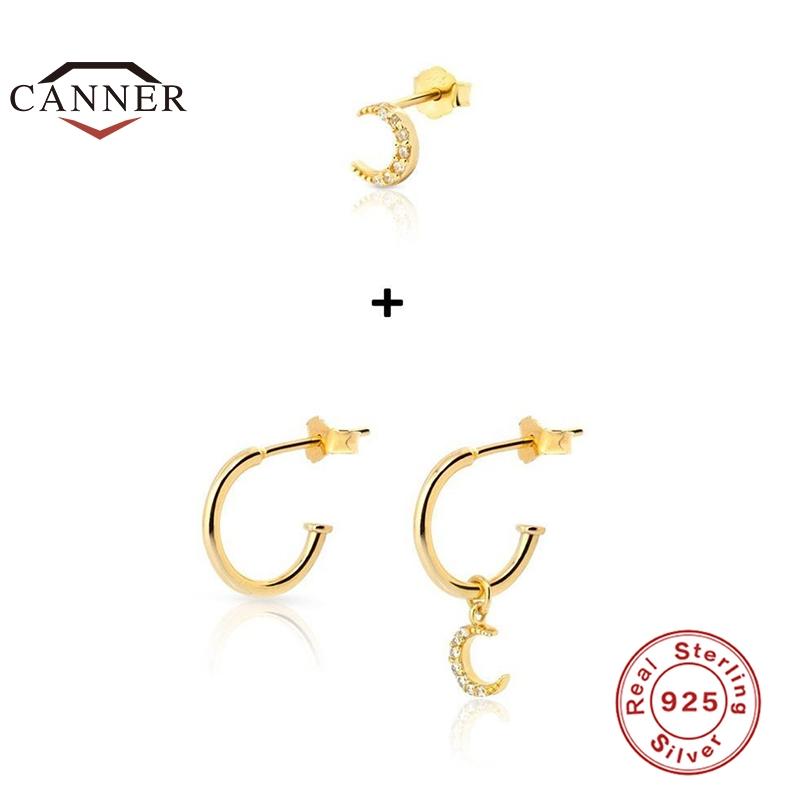 CANNER 3Pcs 925 Sterling Silver C-shaped Stud Earrings For Women Detachable Moon Piercing Earings Ear Buckle Jewelry Pendientes
CANNER 3Pcs 925 Sterling Silver C-shaped Stud Earrings For Women Detachable Moon Piercing Earings Ear Buckle Jewelry Pendientes
