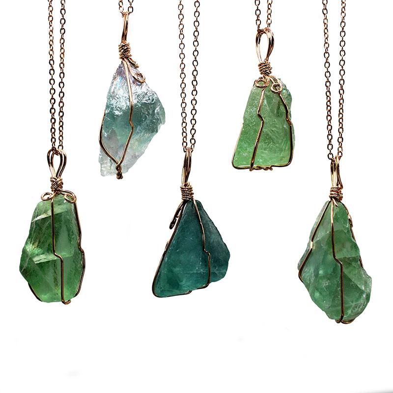 Natural Fluorite Healing Crystal Full Wire Wrap Unpolished Raw Stone Necklace 1pcs
Natural Fluorite Healing Crystal Full Wire Wrap Unpolished Raw Stone Necklace 1pcs