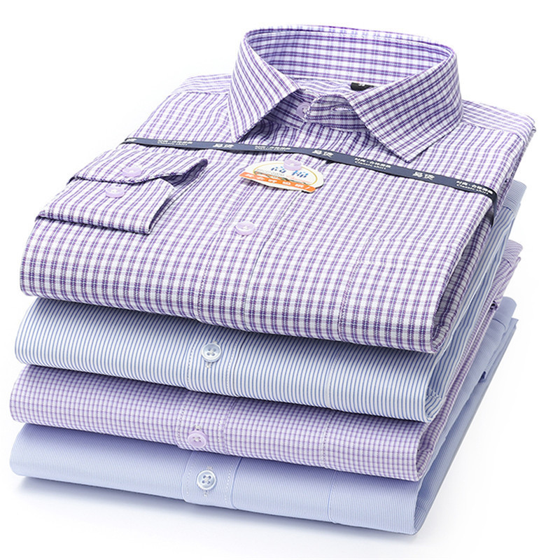 Men Plaid Shirt Long Sleeve Regular Fit Mens Striped Shirts with Chest Pocket Square Collar Checkered Shirts for Men New 201124