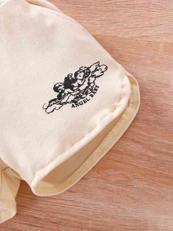 Baby Angel & Letter Graphic Tank Top & Shorts SHE