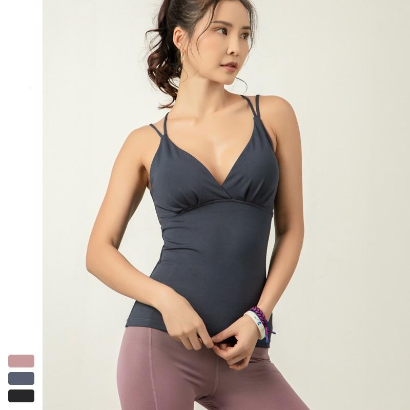 Woman Seamless Yoga Shirt Back Straps Breathable Running Cycling Camisoloe Quick Dry Solid Color Padded Slim Fit Sling Vest, Black
Woman Seamless Yoga Shirt Back Straps Breathable Running Cycling Camisoloe Quick Dry Solid Color Padded Slim Fit Sling Vest, Black