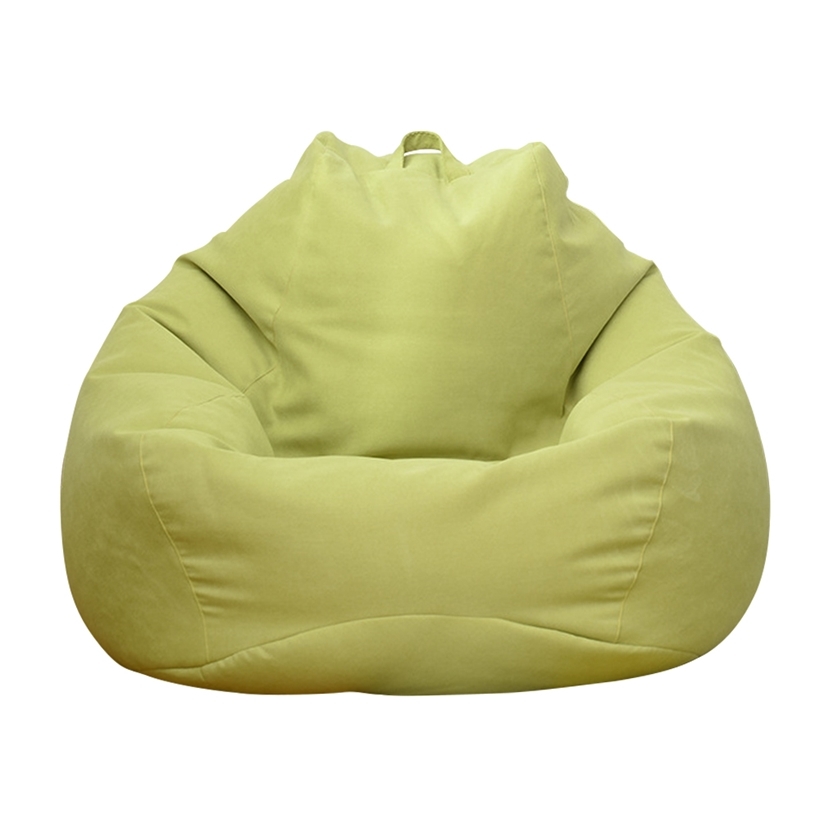 Lazy Sofa Cover Solid Chair Covers Without Filler Linen Cloth Lounger Seat Bean Bag Pouf Puff Couch Tatami Living Room Beanbags 220112