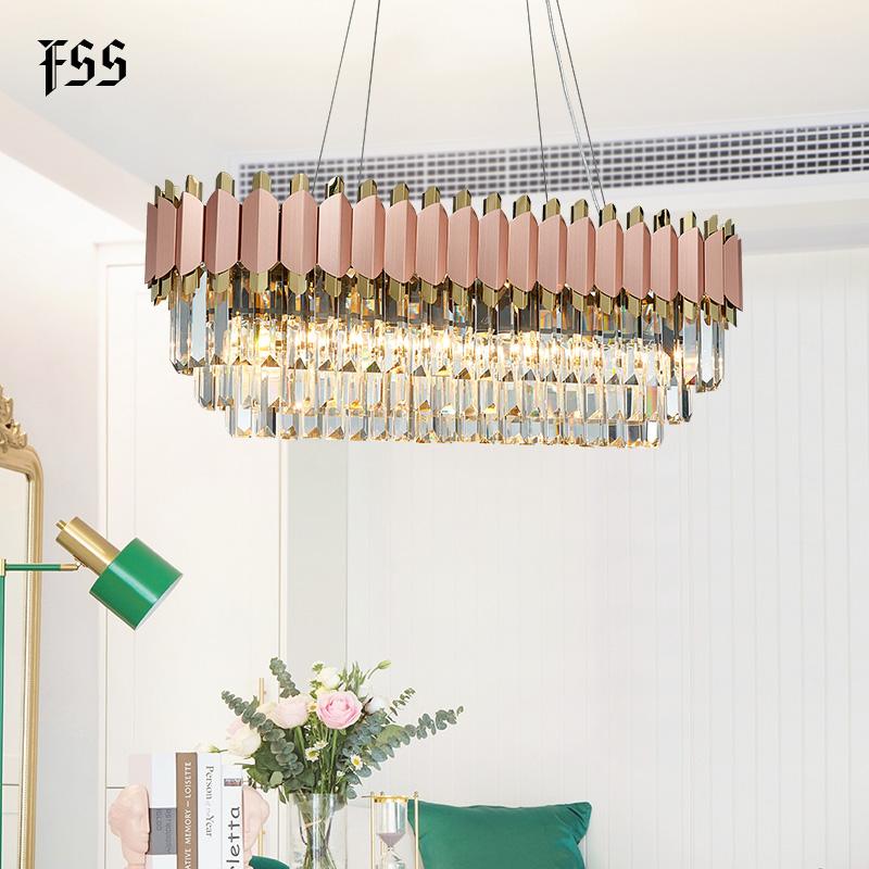 FSS Modern Crystal Rose Gold Rectangle Chandelier Lighting For Dining Room Bedroom Round Chandeliers Living Room Light Fixtures
FSS Modern Crystal Rose Gold Rectangle Chandelier Lighting For Dining Room Bedroom Round Chandeliers Living Room Light Fixtures