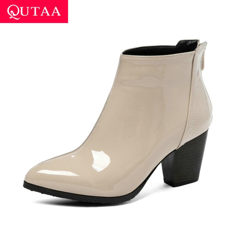 QUTAA 2021 PU Leather Square Heel Autumn Winter Comfort Ankle Boots Round Toe High Heel Fashion Zipper Women Shoes Size 34-43, Red
QUTAA 2021 PU Leather Square Heel Autumn Winter Comfort Ankle Boots Round Toe High Heel Fashion Zipper Women Shoes Size 34-43, Red