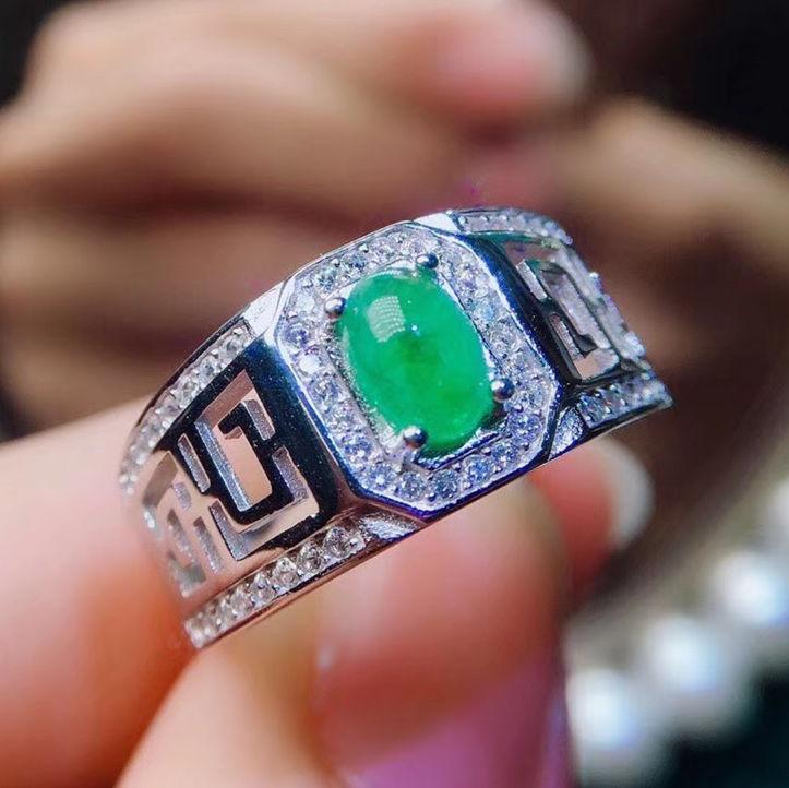 Cluster Rings Men Ring Natural Real Emerald Per Jewelry 4*6mm 0.52ct Gemstone 925 Sterling Silver Fine For Or Women J210285, Golden;silver
Cluster Rings Men Ring Natural Real Emerald Per Jewelry 4*6mm 0.52ct Gemstone 925 Sterling Silver Fine For Or Women J210285, Golden;silver
