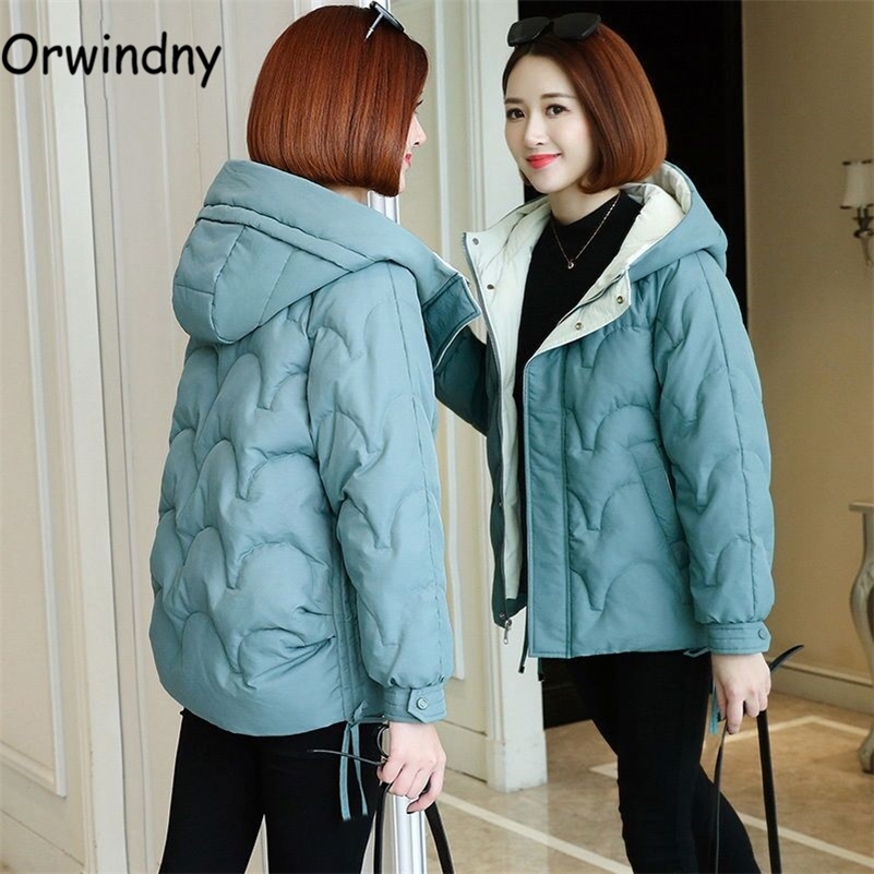 Orwindny Women Winter Short Warm Parkas Female Autumn Thickening Coat Cotton Padded Jacket Hooded Plus Size 3XL Y201001