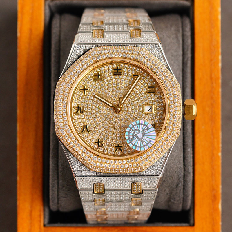 Full Diamond Mens Watches Automatic Mechanical Watch 40mm Diamond Bezel Fashion Wristwatch Montre De Luxe Gift for Men, Customize
Full Diamond Mens Watches Automatic Mechanical Watch 40mm Diamond Bezel Fashion Wristwatch Montre De Luxe Gift for Men, Customize