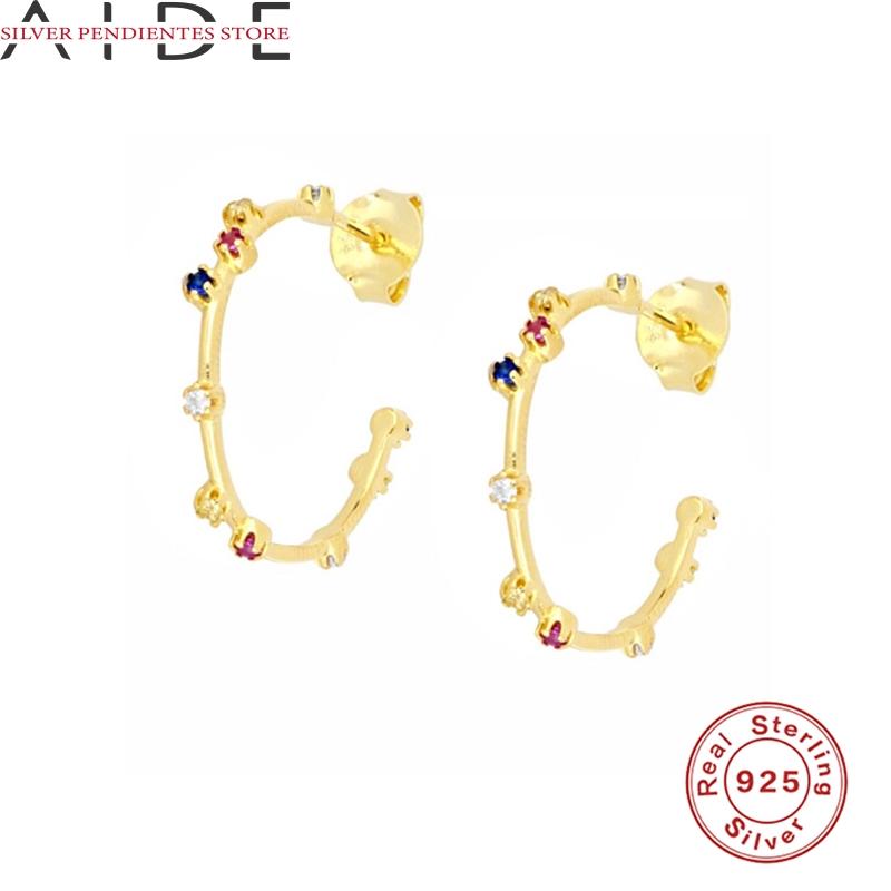 AIDE Big 925 Sterling Silver C-shaped Earrings Jewelry Women Fashion Ins Style Colored Diamond Stud Earring Gold Pendientes
AIDE Big 925 Sterling Silver C-shaped Earrings Jewelry Women Fashion Ins Style Colored Diamond Stud Earring Gold Pendientes