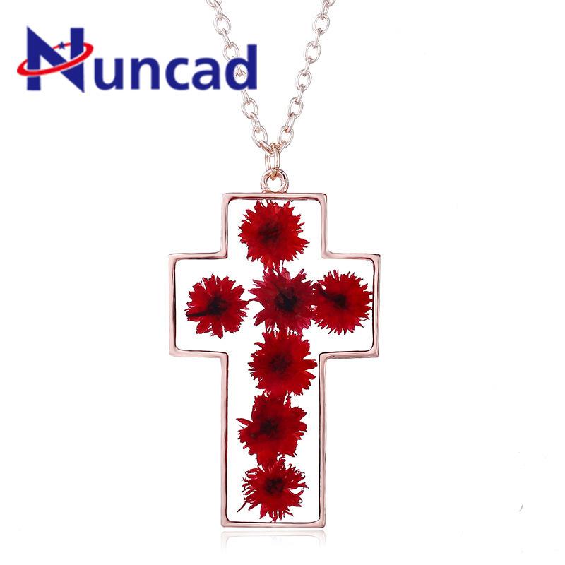 Dried Flower Pendant Necklace for Women Elegant Crystal Choker Crosses Shape Dry Flower Jewelry Fashion Necklaces
Dried Flower Pendant Necklace for Women Elegant Crystal Choker Crosses Shape Dry Flower Jewelry Fashion Necklaces