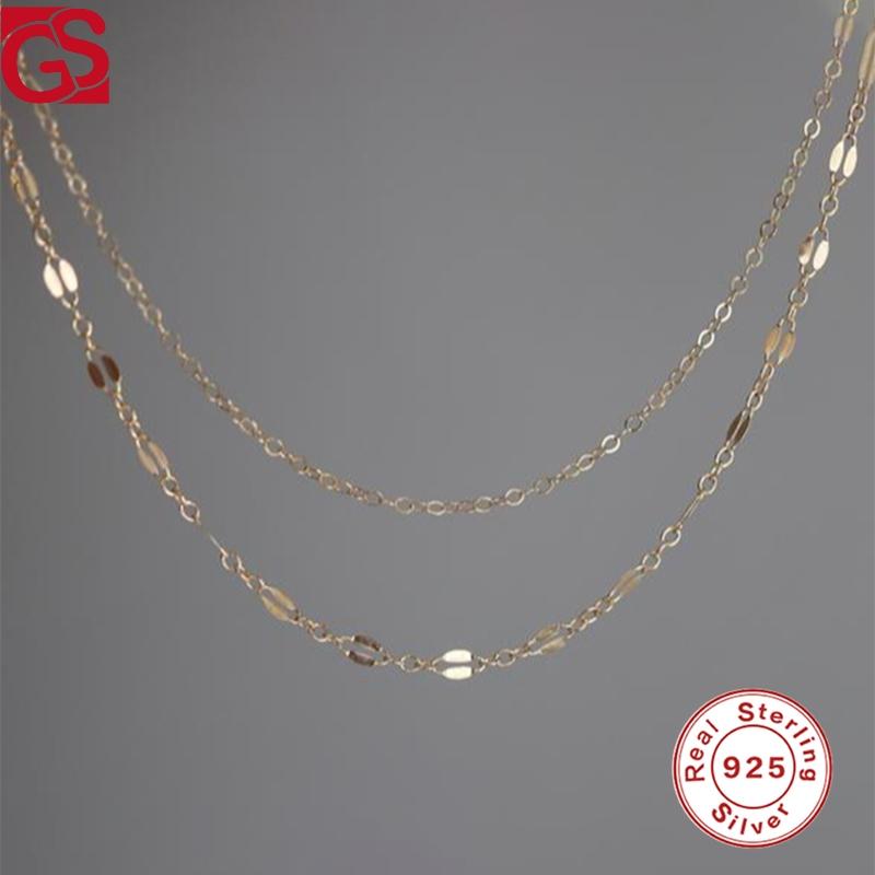 GS 925 Sterling Silver Collares Necklace for Women Layered Lace Glitter Chain Necklaces Fine Jewelry Accessories For Ladies
GS 925 Sterling Silver Collares Necklace for Women Layered Lace Glitter Chain Necklaces Fine Jewelry Accessories For Ladies