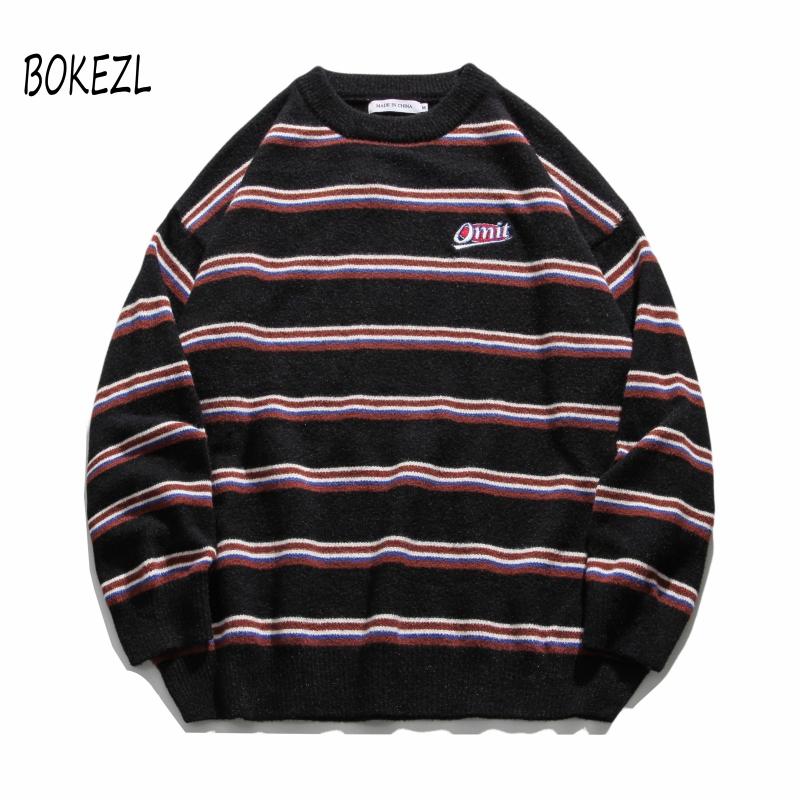 New Big Striped Oversized Men Women Sweater Round Neck Men's Sweaters Student Sweater Couple Clothes, Black
New Big Striped Oversized Men Women Sweater Round Neck Men's Sweaters Student Sweater Couple Clothes, Black