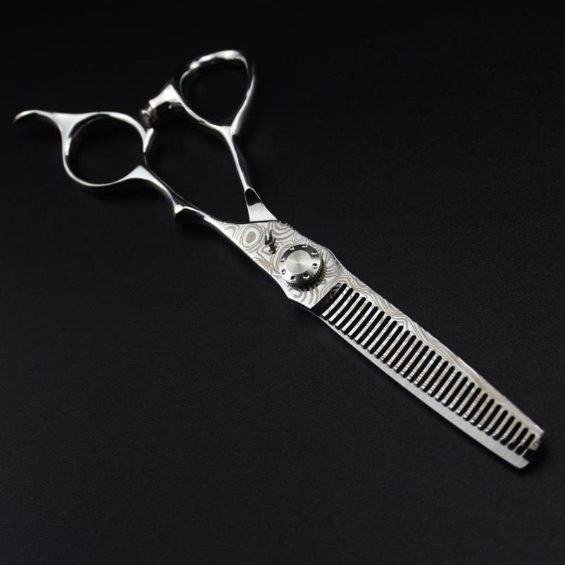 Inch Damascus Japan 440c Professional Hairdressing Scissors Set 62HRC Straight & Thinning Cutting Haircut Barber Styling Tool1