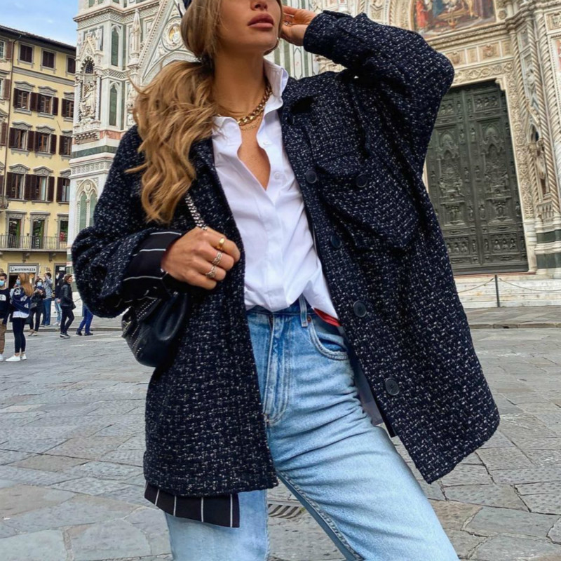 Puwd vintage black woman loose textured coat autumn-winter fashion thick ladies tweed outerwear female casual large jackets
Puwd vintage black woman loose textured coat autumn-winter fashion thick ladies tweed outerwear female casual large jackets