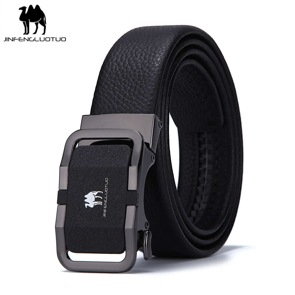 Straight Golden Camel men's belt automatic buckle business versatile youth belt men's fashion belt, Black 
Straight Golden Camel men's belt automatic buckle business versatile youth belt men's fashion belt, Black