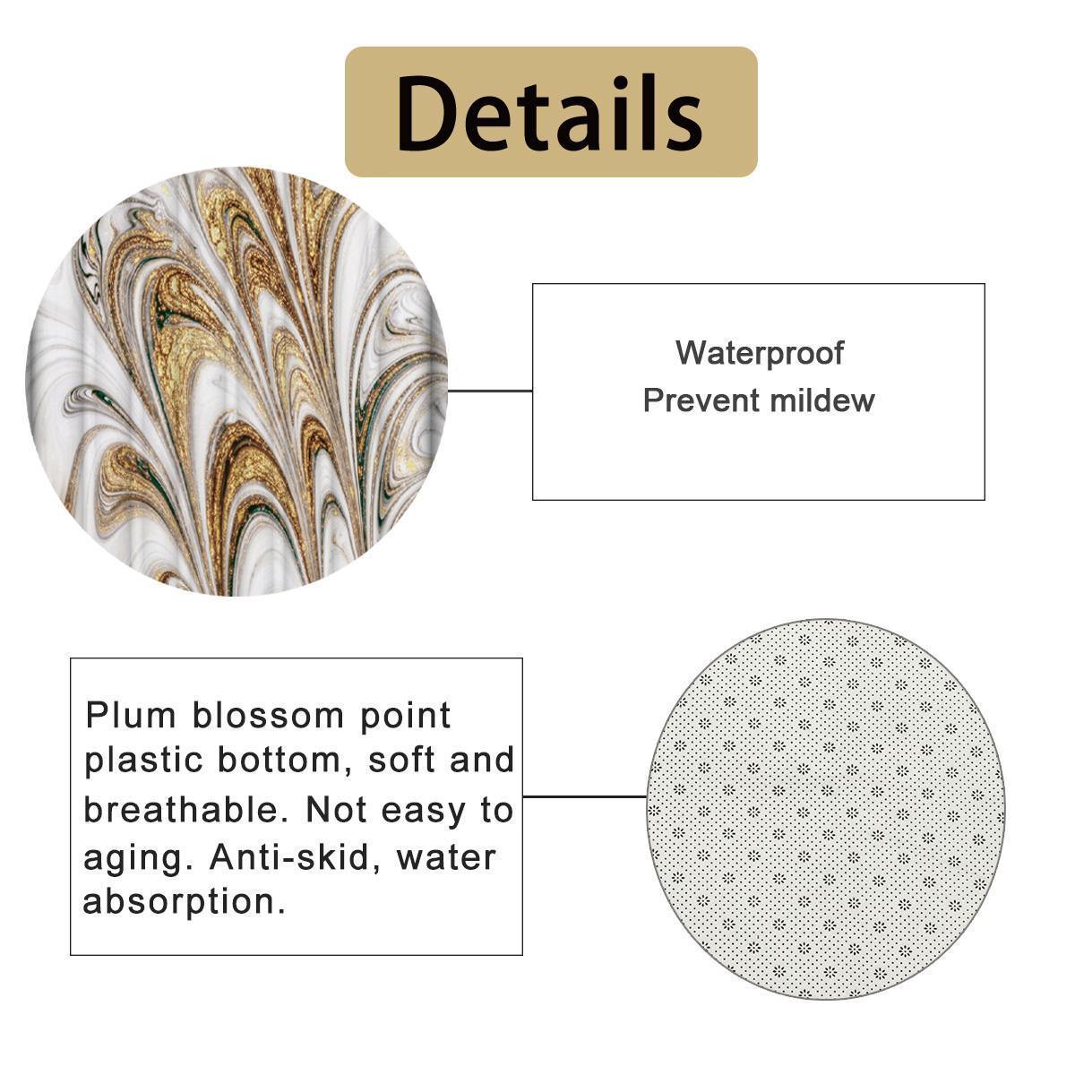 Bathroom Set Waterproof Shower Curtain Nonslip Mats Bath Carpets Toilet Seat Cover Lid Floor Mat Bathroom Decor 180cmx180cm LJ2013441101