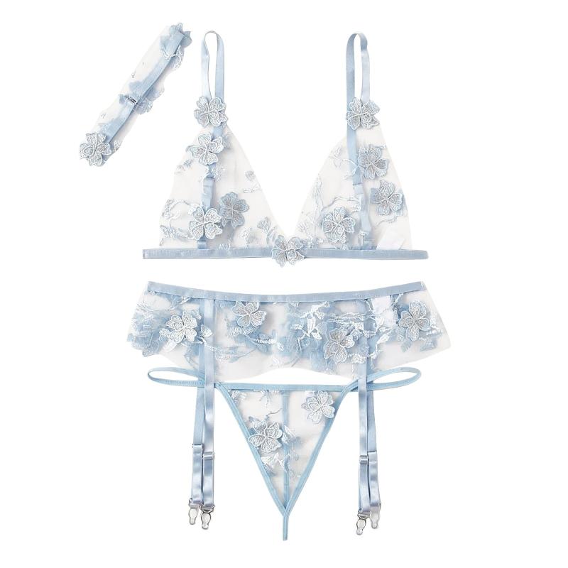 2021 Ladies Sexy Flower Embroidered Lingerie Underwear Bra Sets For Women With Neckband Hang One's Neck And Garter Lenceria 1203, Blue
2021 Ladies Sexy Flower Embroidered Lingerie Underwear Bra Sets For Women With Neckband Hang One's Neck And Garter Lenceria 1203, Blue