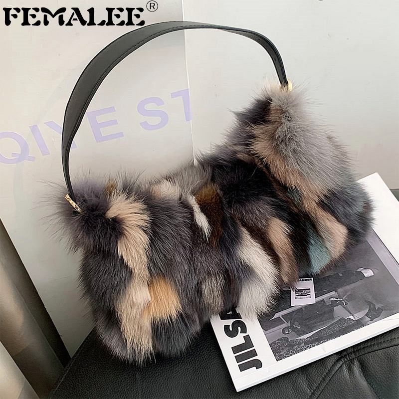 Luxury Winter Fox Hand New Designer Mix Color Mink Fur Clutch Bags Noble Women's Evening Party Crossbody Bag Handbag Q1207
Luxury Winter Fox Hand New Designer Mix Color Mink Fur Clutch Bags Noble Women's Evening Party Crossbody Bag Handbag Q1207