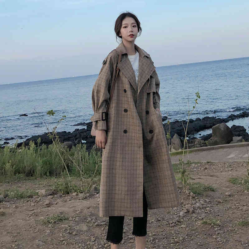 Women's Trench Coats Korean women's trench coat with a belt, long, double face, loose, feather duster, outdoor clothes storm flaps XKCF, 1# packing bag
Women's Trench Coats Korean women's trench coat with a belt, long, double face, loose, feather duster, outdoor clothes storm flaps XKCF, 1# packing bag
