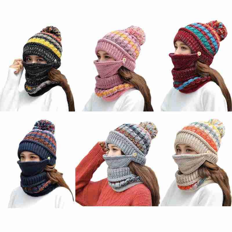 Winter Knitted Hat Scarf Set For Women Warm Beanies Plush Cap Mix Colors Fashion Windbreak And Cold Resistance Hat
Winter Knitted Hat Scarf Set For Women Warm Beanies Plush Cap Mix Colors Fashion Windbreak And Cold Resistance Hat