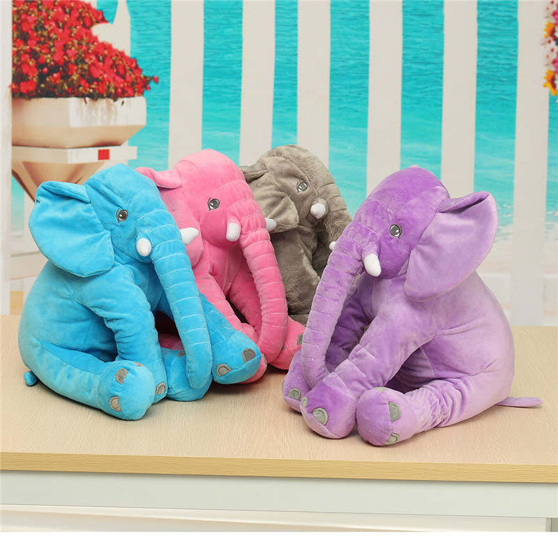 40* Baby Soft Plush Elephant Sleep Pillow Calm Doll Toys Sleep Bed Lumbar Seat Cushion Kids Portable Bedroom Bedding Stuffed LJ201014
