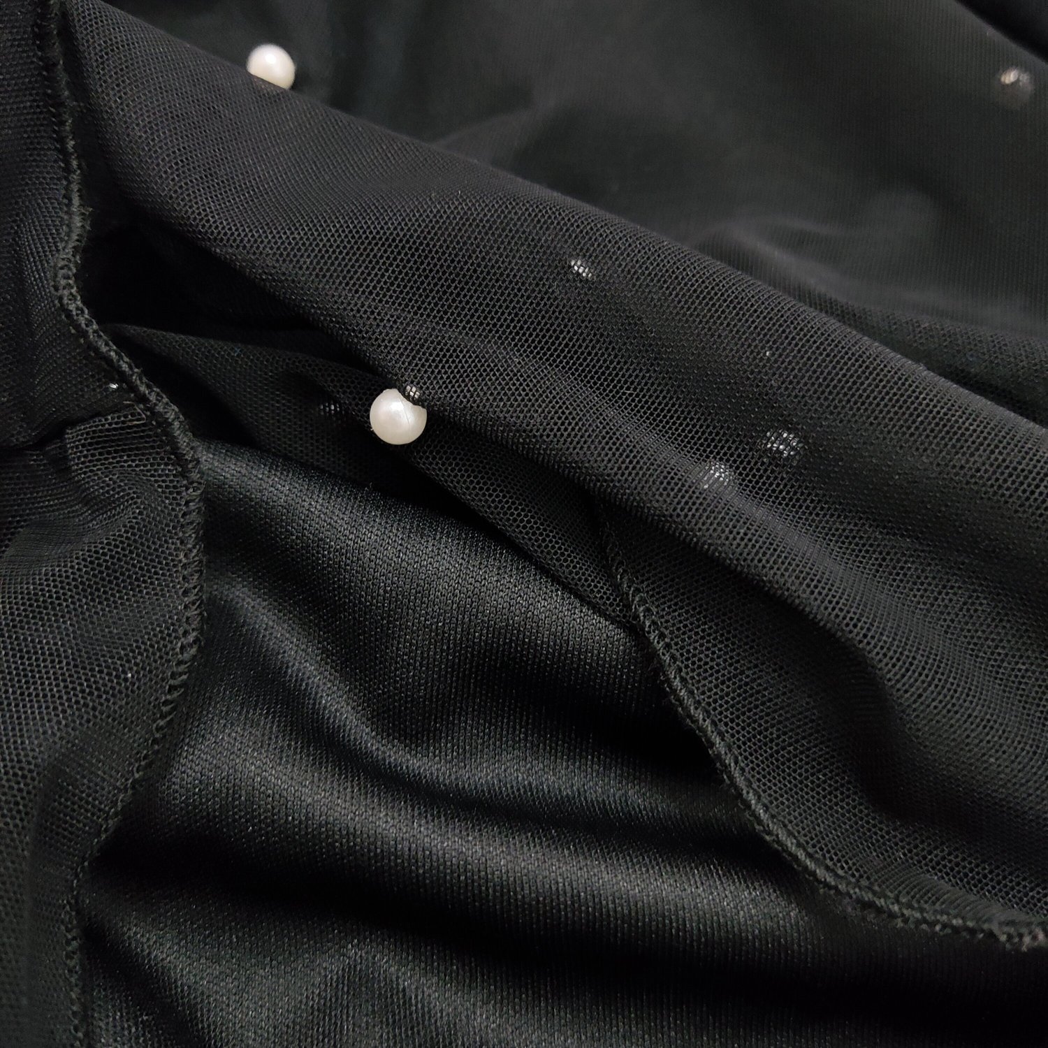 Women Black Pencil Skirts Long High Waist Slim Mesh Beading Modest Classy Female Package Hip Jupes Falad Office Elegant Fashion T200113