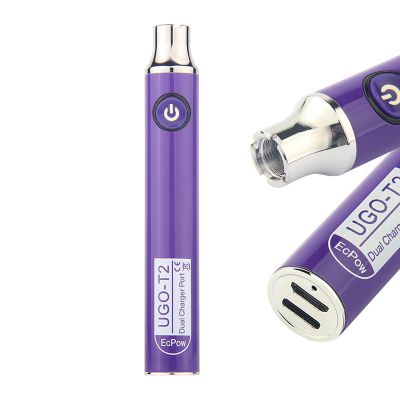Original UGO T2 Battery Double Charging Dual USB Port Evod Preheating VV Variable Voltage Vaporizer Empty Cart 510 thread vape pen
Original UGO T2 Battery Double Charging Dual USB Port Evod Preheating VV Variable Voltage Vaporizer Empty Cart 510 thread vape pen