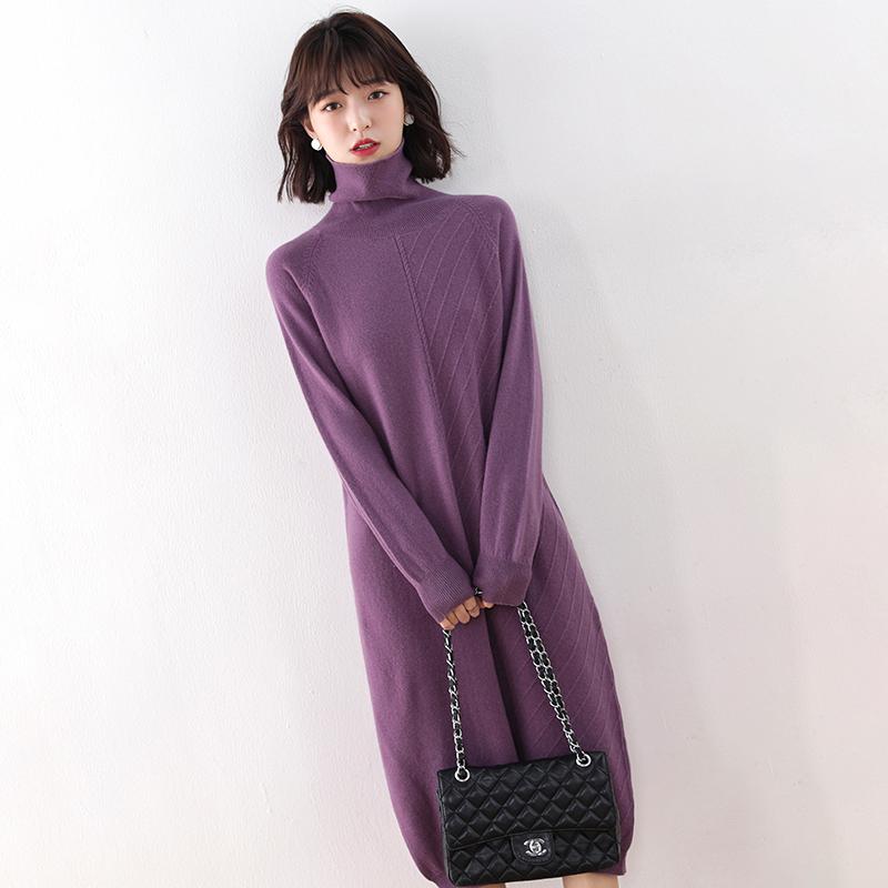 High-End Cashmere Turtleneck Women Casual Long Knees Dresses Sweater Autumn Winter Loose Soft Knitted Large Size Jumpes, Black
High-End Cashmere Turtleneck Women Casual Long Knees Dresses Sweater Autumn Winter Loose Soft Knitted Large Size Jumpes, Black