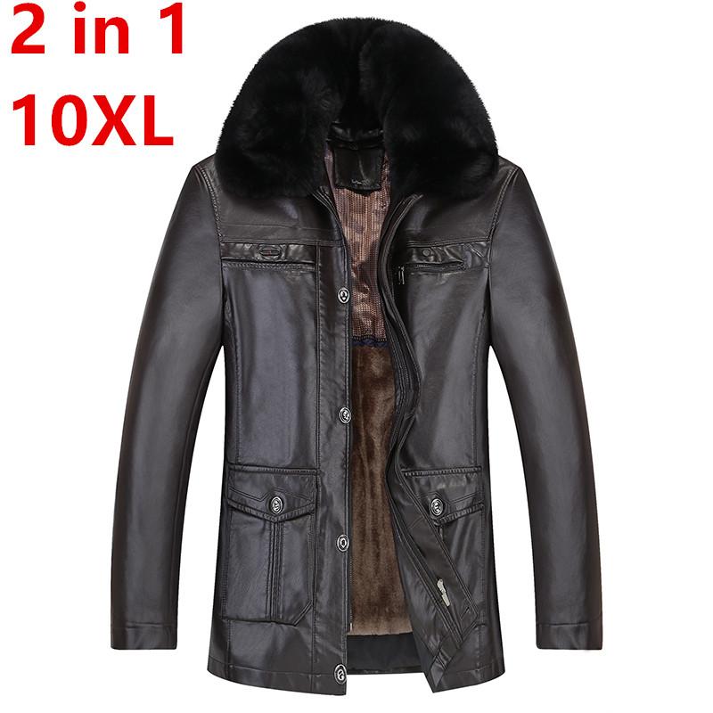 Plus 10XL 8XL 6XL Autumn Winter Men Leather Jacket Faux Fur Collar Plus Velvet Thick Warm Leather Jacket Men Social Mens Jackets
Plus 10XL 8XL 6XL Autumn Winter Men Leather Jacket Faux Fur Collar Plus Velvet Thick Warm Leather Jacket Men Social Mens Jackets