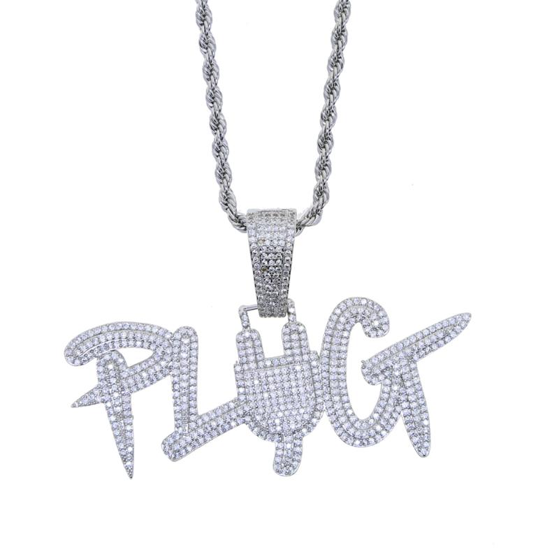Golo Silver Color Plug Letter Pendant Necklace Iced Out Bling 5A CZ Micro Pave Finish Zircon Hip Hop Rope Chain Men's Jewelry
Golo Silver Color Plug Letter Pendant Necklace Iced Out Bling 5A CZ Micro Pave Finish Zircon Hip Hop Rope Chain Men's Jewelry