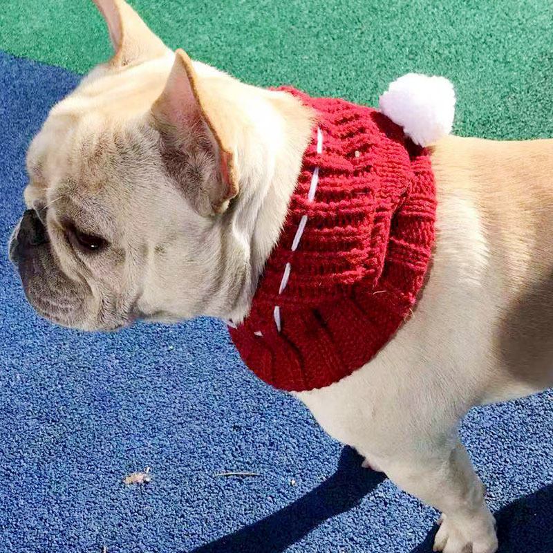Winter Dog Cap Christmas Pet Hats Accessories Woolen Puppy Hat With Ball Headwear for Small s French Bulldog Products LJ201006