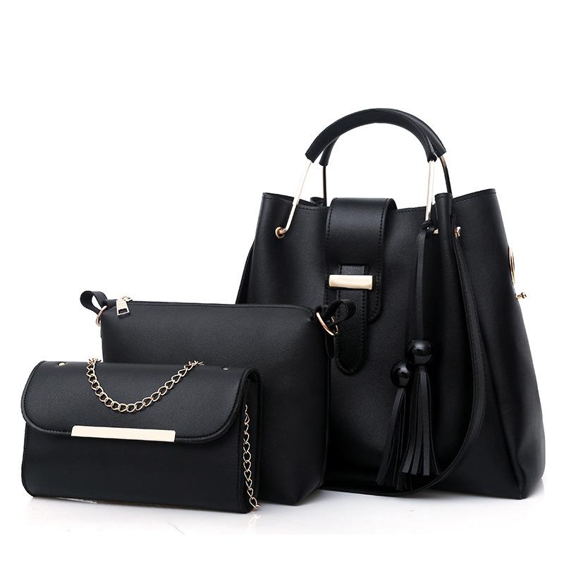 3PCS Handbags 2020 New European and American Fashion Tassel Three-piece Single-shoulder Portable Messenger Bag Wholesale, Black
3PCS Handbags 2020 New European and American Fashion Tassel Three-piece Single-shoulder Portable Messenger Bag Wholesale, Black