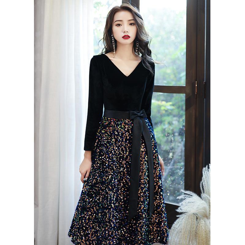 3XL Black Exquisite Sequins Elegant Banquet Gown Female Temperament Formal Party Dress Sweet Bow Trim A-Line Dresses, Black-2-medium lengt
3XL Black Exquisite Sequins Elegant Banquet Gown Female Temperament Formal Party Dress Sweet Bow Trim A-Line Dresses, Black-2-medium lengt