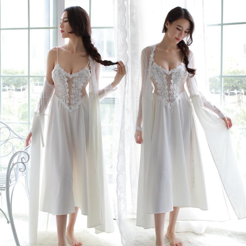 Autumn Winter Home Bathrobes Suit Women Sexy Satin Lingerie Lace Perspective Suspender Long Skirt Nightdress Plus Size Pajamas, Black
Autumn Winter Home Bathrobes Suit Women Sexy Satin Lingerie Lace Perspective Suspender Long Skirt Nightdress Plus Size Pajamas, Black