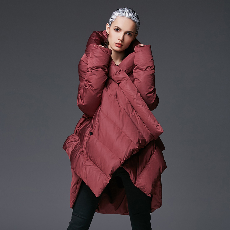 YVYVLOLO winter jacket women coat New irregularity Loose parka women down winter coat Fashion Cloak Warm Jacket Overcoat 200928