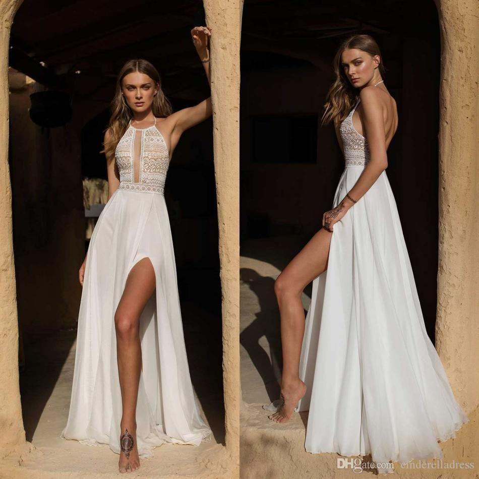 Sexy Asaf Dadush Lace Wedding Dresses High Side Split Backless Chiffon Beach Wedding Dress Bridal Gowns Vestidos De Novia robe de mariée, White
Sexy Asaf Dadush Lace Wedding Dresses High Side Split Backless Chiffon Beach Wedding Dress Bridal Gowns Vestidos De Novia robe de mariée, White