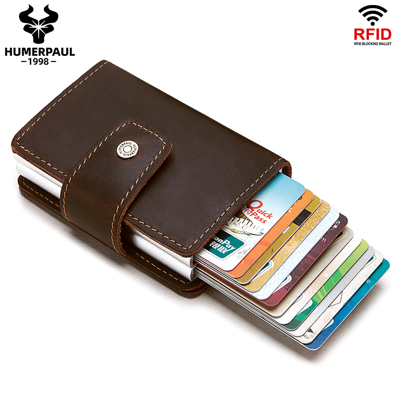 2020 Rfid Men Leather Credit Card Holders Business ID Card Case Male Coin Purse Fashion Automatic Blocking Aluminium Card Walet, Coffee
2020 Rfid Men Leather Credit Card Holders Business ID Card Case Male Coin Purse Fashion Automatic Blocking Aluminium Card Walet, Coffee