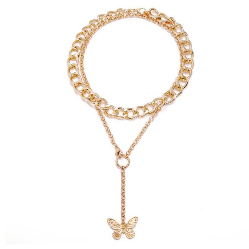Women Vintage Punk Hip Hop Double Layer Chain Butterfly Choker Necklace Jewelry
Women Vintage Punk Hip Hop Double Layer Chain Butterfly Choker Necklace Jewelry