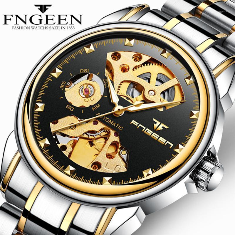 Fngeen Wrist Watch Men Steel Waterproof Self Wind Automatic Mechanical Watches Skeleton Men's Watch Hollow Tourbillon Man1, Steel twotone blue
Fngeen Wrist Watch Men Steel Waterproof Self Wind Automatic Mechanical Watches Skeleton Men's Watch Hollow Tourbillon Man1, Steel twotone blue