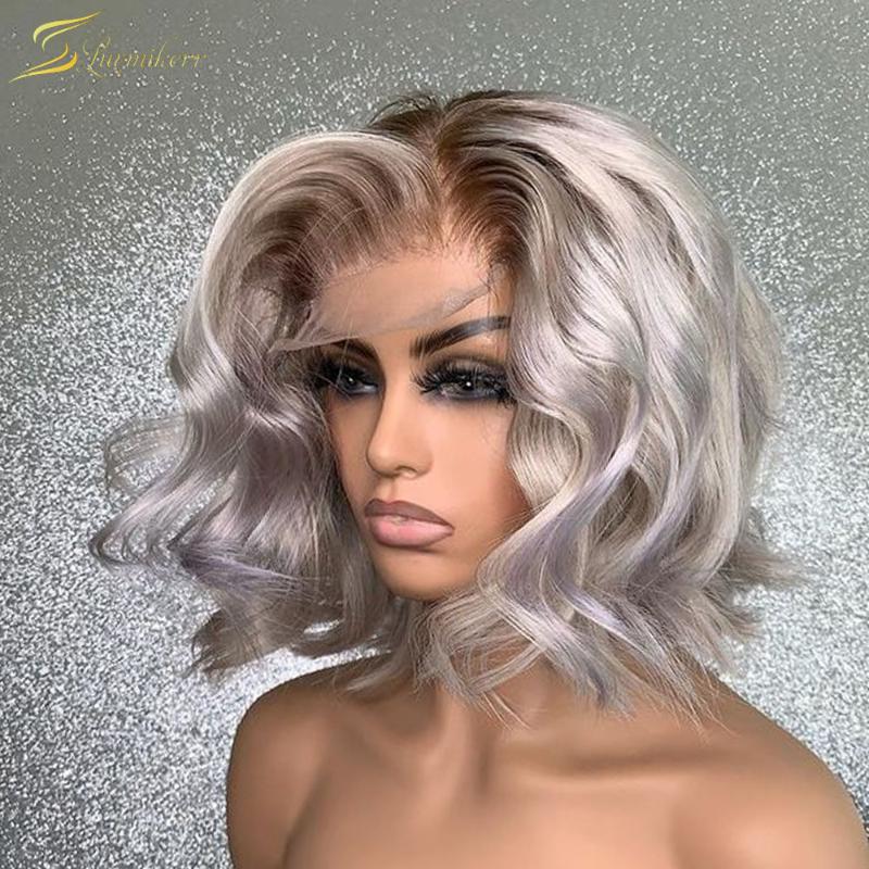 Pre Plucked Glueless Ombre 613 Blonde Lace Frontal Human Hair Wigs Grey HD Transparent Highlight Body Wave Wigs For Black Women, As pic
Pre Plucked Glueless Ombre 613 Blonde Lace Frontal Human Hair Wigs Grey HD Transparent Highlight Body Wave Wigs For Black Women, As pic