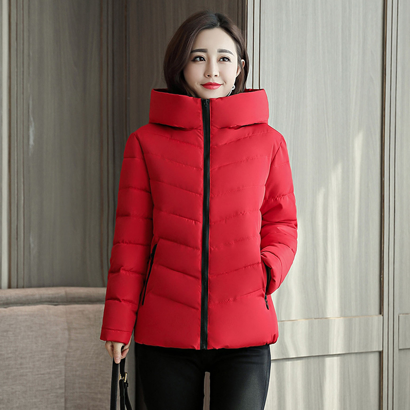 oversized cotton jacket for women winter thick parkas women's hooded stand collar thick casual solid female cold coat 201217