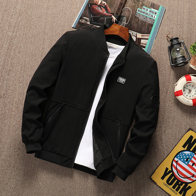 Summer men jacket stand collar long sleeve male Bomber zipper jacket slim fit solid coat high quality size M-6XL Dropshipping 201218